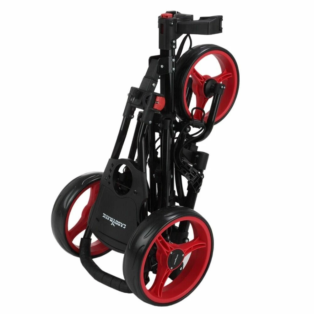 Caddymatic Golf X-Lite One-Click Folding Pull/Push Golf Cart Black/Red 9 Caddymatic Golf X-Lite One-Click Folding Pull/Push Golf Cart Black/Red - Image 7