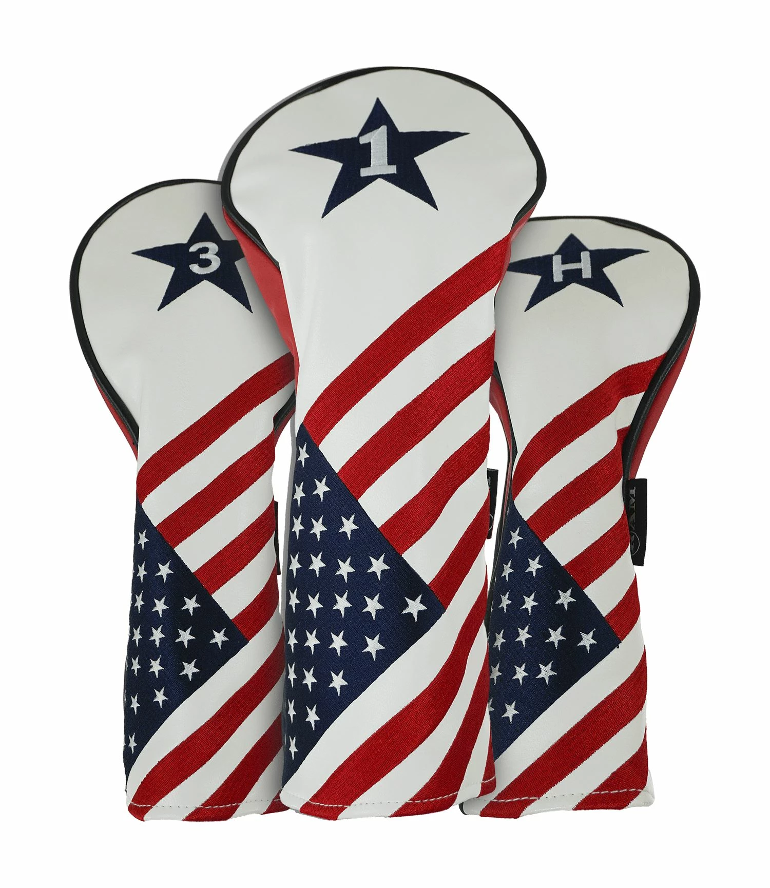 Ram Golf USA Stars And Stripes PU Leather Headcover Set - Driver, #3 Wood, Hybrid 2 Ram Golf USA Stars And Stripes PU Leather Headcover Set - Driver, #3 Wood, Hybrid