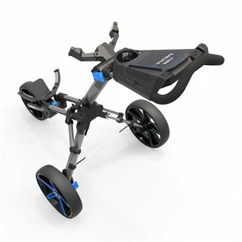 POWAKADDY 2022 MICRA PUSH CART-GUN METAL/BLUE TRIM 4 POWAKADDY 2022 MICRA PUSH CART-GUN METAL/BLUE TRIM - Image 2