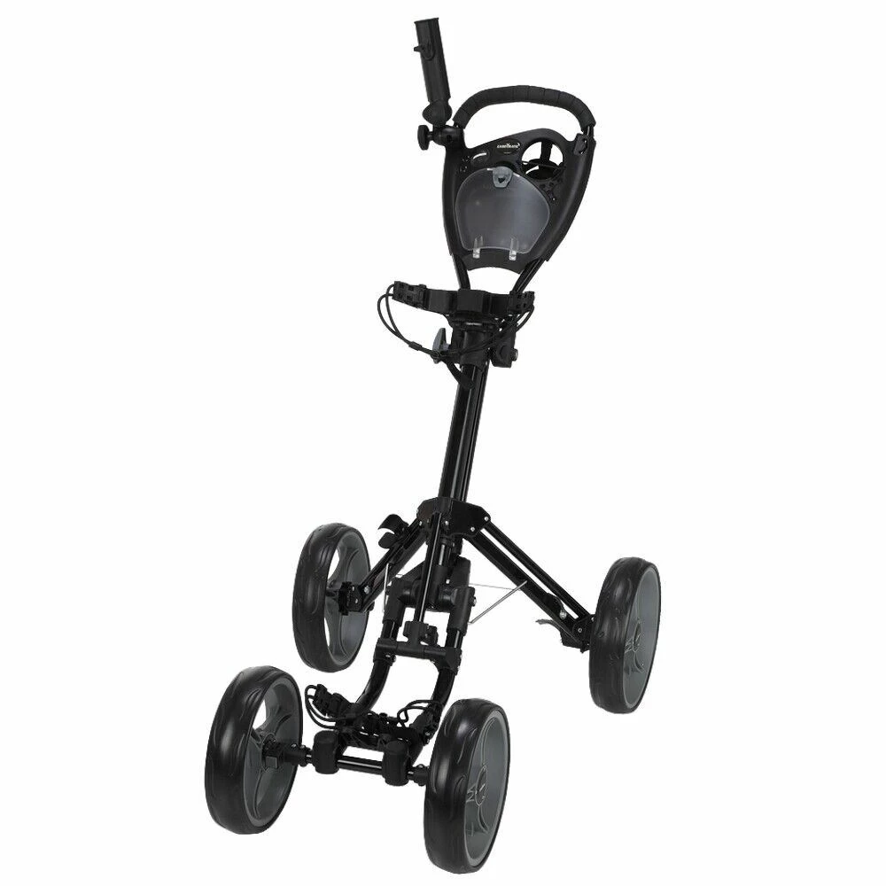 Caddymatic Golf Quad 4-Wheel Folding Golf Pull / Push Cart Black 3 Caddymatic Golf Quad 4-Wheel Folding Golf Pull / Push Cart Black