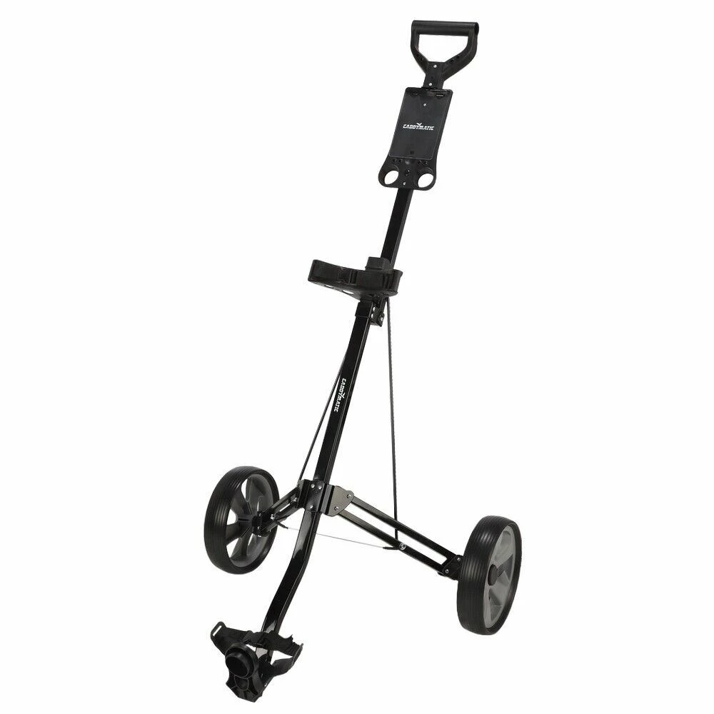 Caddymatic Golf Lite Trac 2 Wheel Folding Golf Cart Black 4 Caddymatic Golf Lite Trac 2 Wheel Folding Golf Cart Black - Image 2