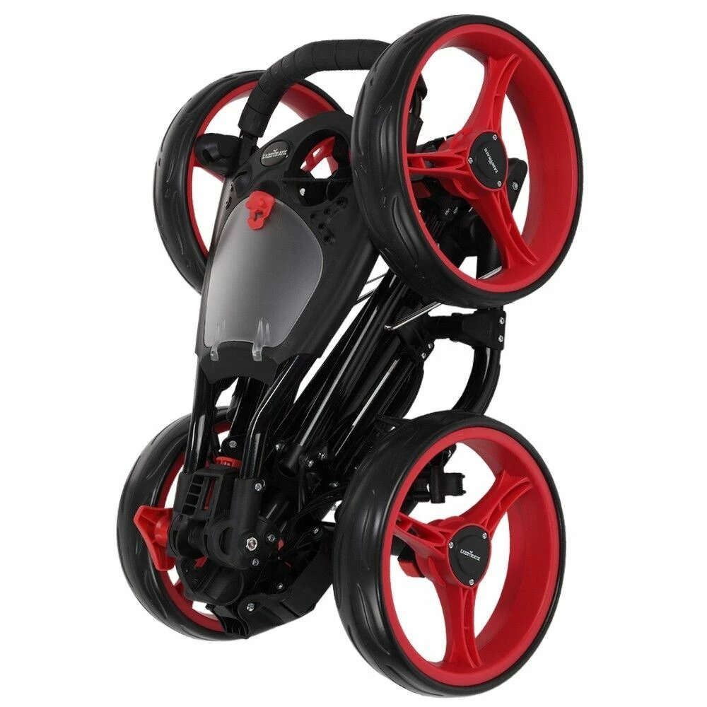 Caddymatic Golf Quad 4-Wheel Folding Golf Pull / Push Cart Black/Red 9 Caddymatic Golf Quad 4-Wheel Folding Golf Pull / Push Cart Black/Red - Image 7