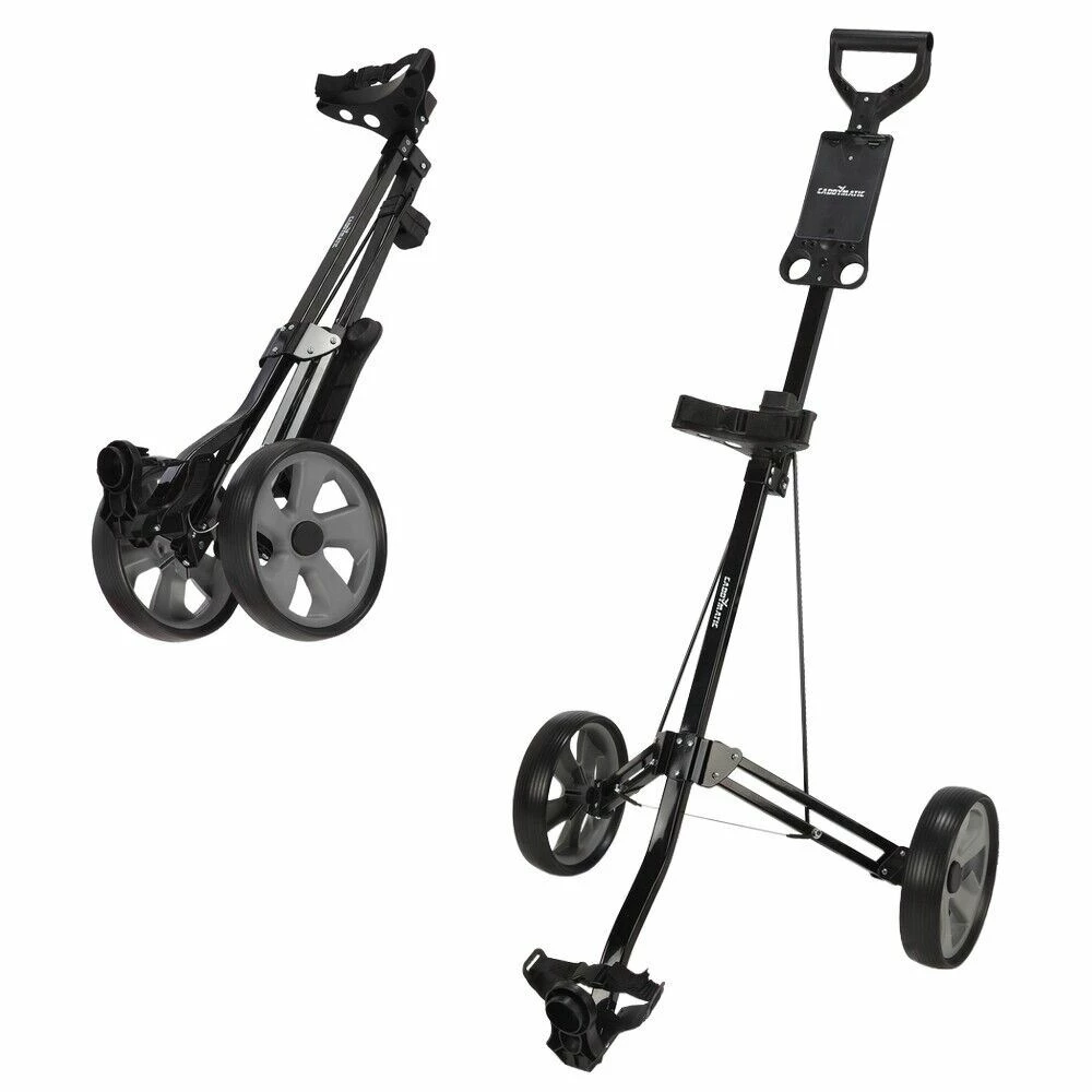 Caddymatic Golf Lite Trac 2 Wheel Folding Golf Cart Black 3 Caddymatic Golf Lite Trac 2 Wheel Folding Golf Cart Black