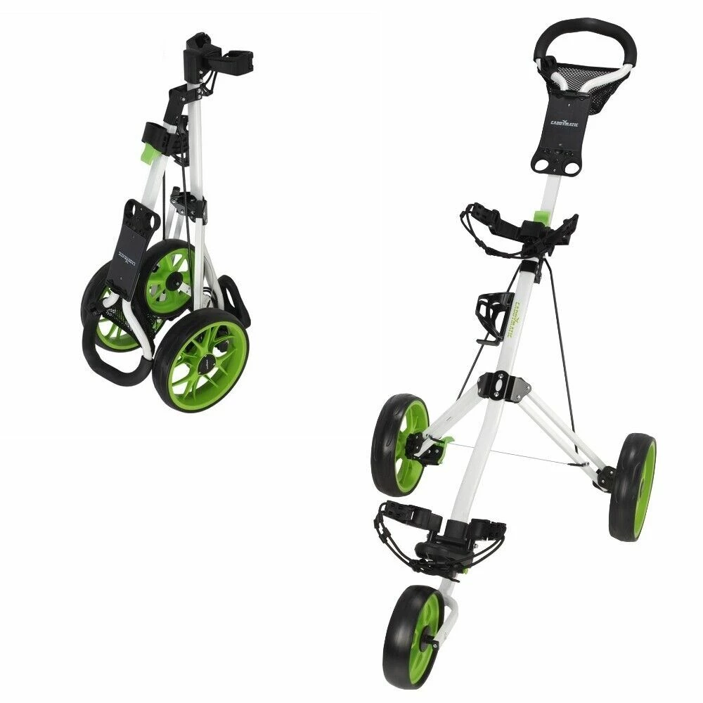 Caddymatic Golf Pro Lite 3 Wheel Golf Cart White/Green 4 Caddymatic Golf Pro Lite 3 Wheel Golf Cart White/Green - Image 2