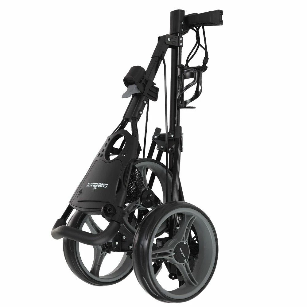 Caddymatic Golf X-TREME 3 Wheel Push/Pull Golf Cart With Seat Black 5 Caddymatic Golf X-TREME 3 Wheel Push/Pull Golf Cart With Seat Black - Image 3