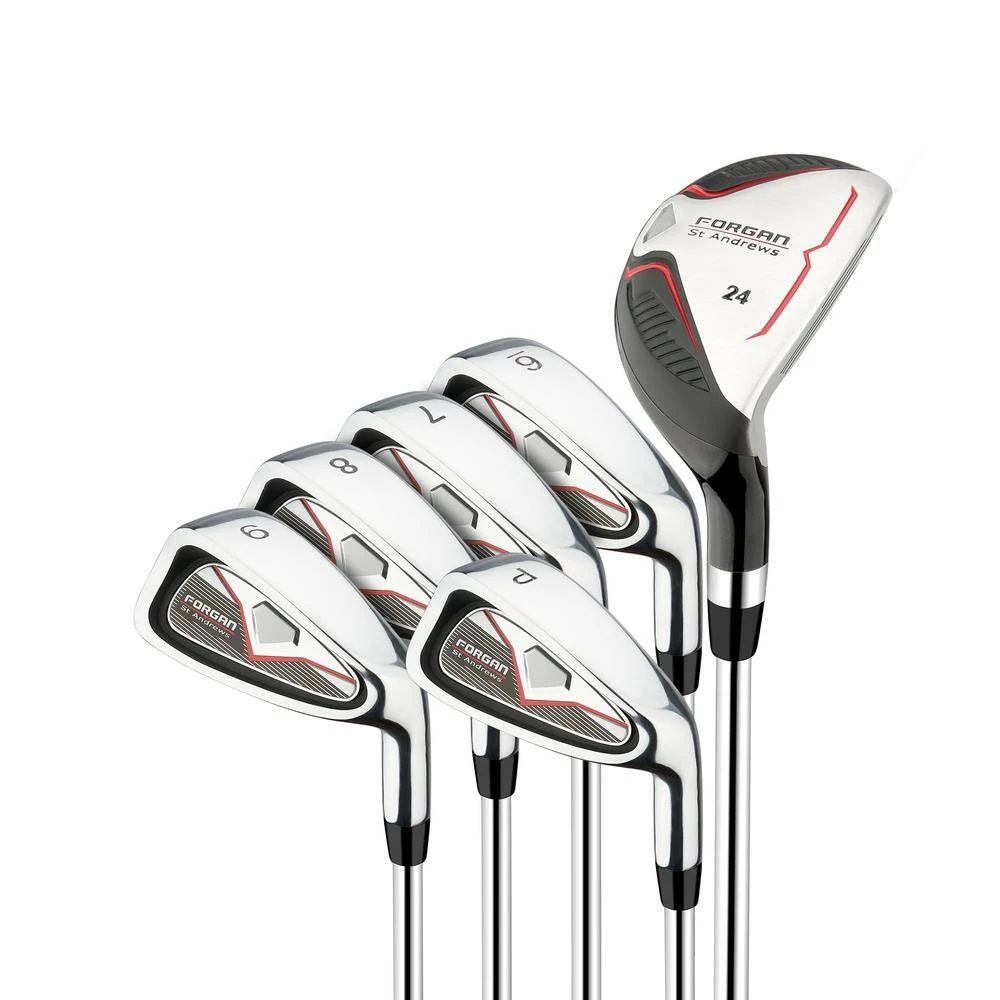 Forgan Of St Andrews F100 Iron Set With Hybrid, Mens Left Hand, Steel Shafts 3 Forgan Of St Andrews F100 Iron Set With Hybrid, Mens Left Hand, Steel Shafts