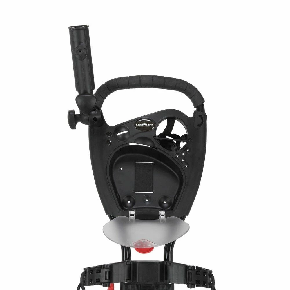 Caddymatic Golf Quad 4-Wheel Folding Golf Pull / Push Cart Black/Red 6 Caddymatic Golf Quad 4-Wheel Folding Golf Pull / Push Cart Black/Red - Image 4
