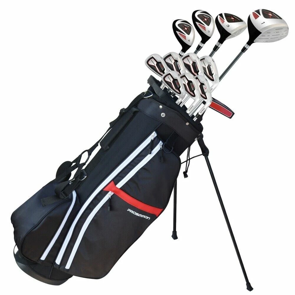 Prosimmon Golf X9 V2 Tall +1" Mens Graphite/Steel Golf Club Set &Bag -Stiff Flex 2 Prosimmon Golf X9 V2 Tall +1" Mens Graphite/Steel Golf Club Set &Bag -Stiff Flex