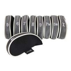 Ram Golf 9pc Iron Cover Set 4-5-6-7-8-9-PW-SW-X - Fabric Club Protectors