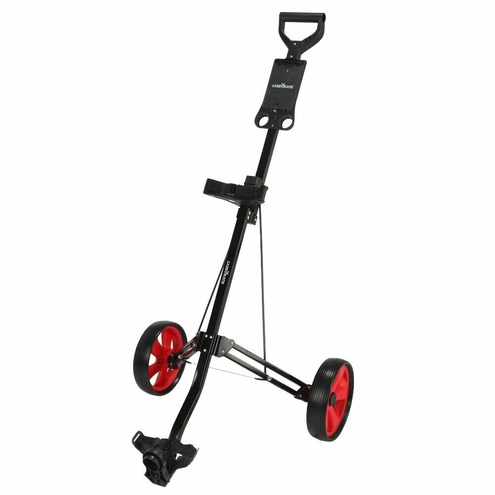 Caddymatic Golf Lite Trac 2 Wheel Folding Golf Cart Black/Red 4 Caddymatic Golf Lite Trac 2 Wheel Folding Golf Cart Black/Red - Image 2